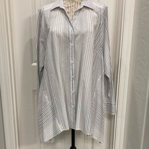 LANE BRYANT Feminine, White & Black, Long Blouse SIZE 14/16